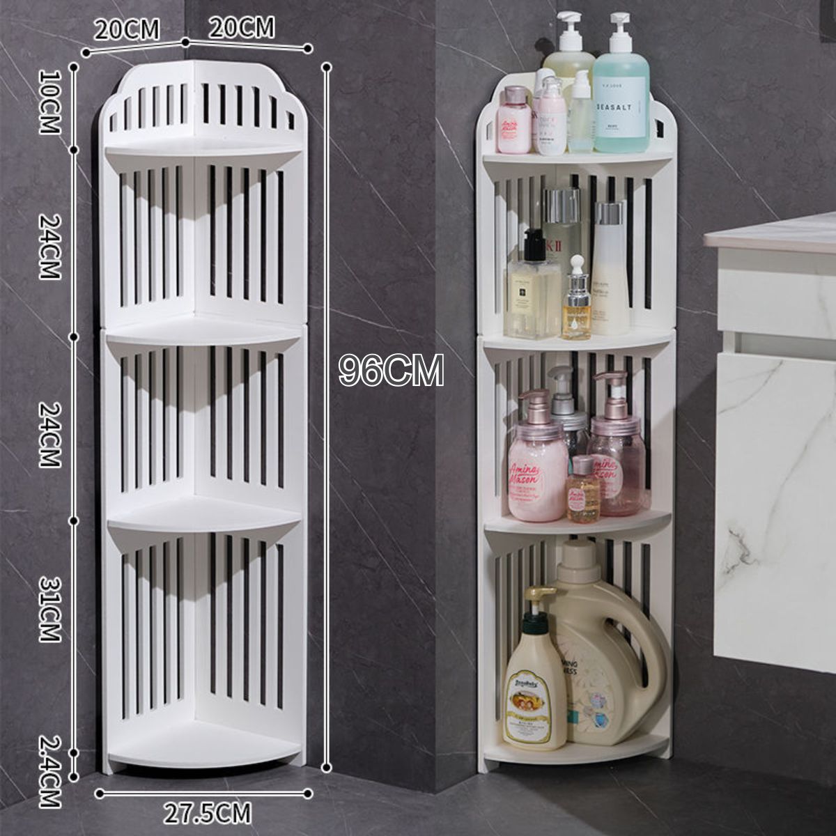 Kệ Góc Tường 4 Tầng Họa Tiết Nan